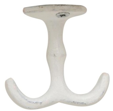 Ib Laursen – Podwójny haczyk metalowy biały pod półkę 5,5 × 5,5 cm