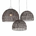 Originalhome - Lampa rattanowa - zestaw 3 kloszy Bogor czarny - Ulica Ceramiczna@Home Design