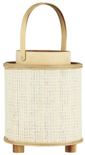 Lampion bambusowy Ib Laursen z kremową osłoną | Ulica Ceramiczna & Home Design