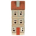 Ib Laursen - Domek ceramiczny na tealight My Home Town z rdzawymi drzwiami - Ulica Ceramiczna&Home Design