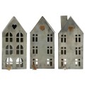Ib Laursen - Domek metalowy na tealight metalowy - zestaw 3 domków - Ulica Ceramiczna&Home Design