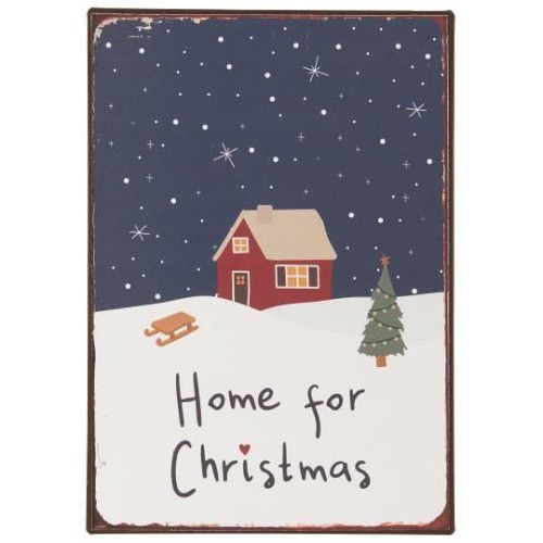 Ib Laursen - Tabliczka metalowa Home for Christmas -Ulica Ceramiczna&Home Design