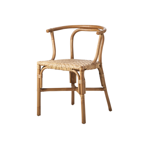 Naturalne krzesło rattanowe Riviera o lekkiej, eleganckiej formie i ręcznie plecionym siedzisku. Produkt dostępny w Ulica Ceramiczna & Home Design.