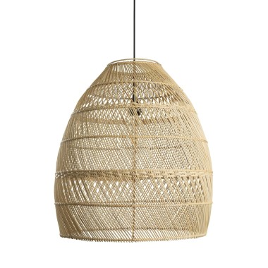 Originalhome - Lampa rattanowa największa L z zestawu 3 kloszy Moon