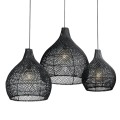 Ulica Ceramiczna&Home Design- Originalhome - Lampa rattanowa - zestaw 3 kloszy Bawang czarny