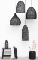 Ulica Ceramiczna&Home Design- Originalhome - Lampa rattanowa - zestaw 3 kloszy Bawang czarny