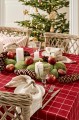 Ulica Ceramiczna&Home Design- Ib Laursen - Obrus ​​Silja podłużny czerwony z dużą naturalną kratką