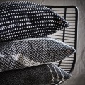 Ulica Ceramiczna&Home Design- Affari of Sweden - Poszewka na poduszkę Anna czarna z białym ściegiem