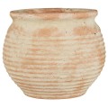 Wazon Margot Ib Laursen w kolorze terakoty z otworem Ø 17,5 cm – ręcznie wykonany, z organicznymi rowkami, skandynawski wazon ceramiczny | Ulica Ceramiczna&Home Design