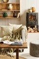 Miękki koc Ib Laursen w kolorze oliwkowo-zielonym 130x170 cm z frędzlami – przytulny, rustykalny styl | Ulica Ceramiczna&Home Design