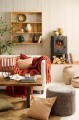 Miękki koc Ib Laursen w kolorze rdzy 130x170 cm z frędzlami – przytulny, rustykalny styl | Ulica Ceramiczna&Home Design