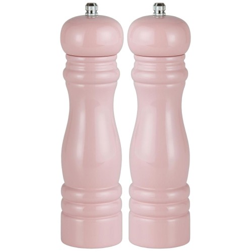 Komplet młynków drewnianych Ib Laursen w błyszczącym kolorze różowym – ceramiczne żarna, elegancki design, idealny do soli, pieprzu i innych przypraw | Ulica Ceramiczna&Home Design