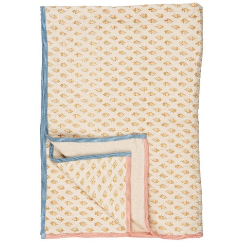 Narzuta Vigga musztardowa Ib Laursen – bawełna, podwójny splot, styl skandynawski, Ulica Ceramiczna & Home Design