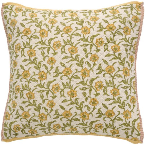 Poszewka Vigga żółto-zielona Ib Laursen, bawełna podwójnie tkana, neutralny tył, styl skandynawski, Ulica Ceramiczna & Home Design