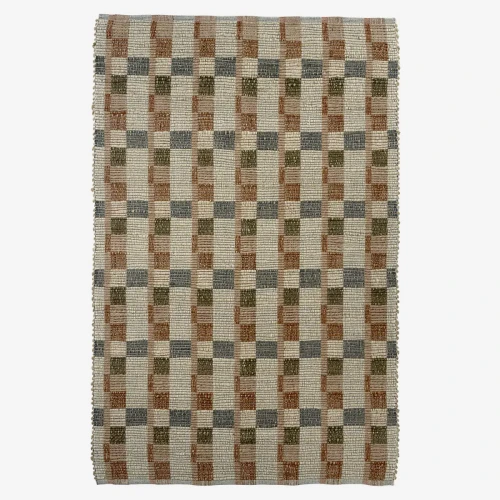 Ręcznie tkany dywan jutowy Madam Stoltz 120×180 cm z naturalnych materiałów. Skandynawski styl, rustykalna faktura i ponadczasowy design – Ulica Ceramiczna & Home Design.