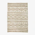 Ręcznie tkany dywan jutowo-bawełniany Madam Stoltz 120×180 cm z beżowym wzorem etnicznym. Naturalny, skandynawski styl – Ulica Ceramiczna &Home Design.
