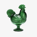 Szklana kura – miska na słodkości w kolorze ciemnej zieleni | Ulica Ceramiczna & Home Design