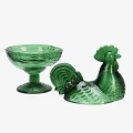 Szklana kura – miska na słodkości w kolorze ciemnej zieleni | Ulica Ceramiczna & Home Design