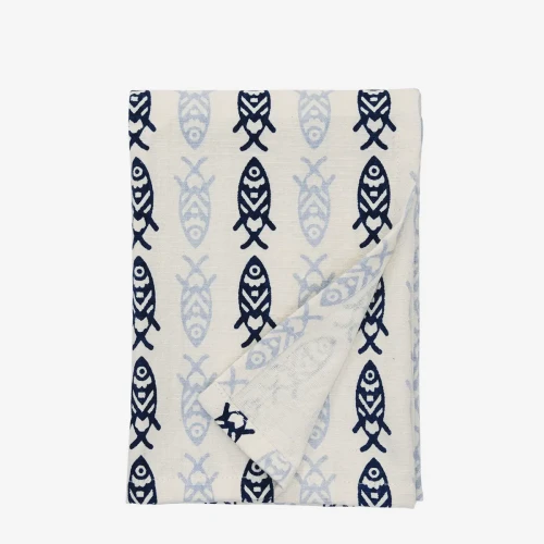 Madam Stoltz – Bawełniana ściereczka kuchenna z motywem ryb | Ulica Ceramiczna &Home Design