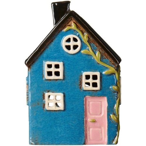 Ceramiczny domek na tealight inspirowany Nyhavn w Kopenhadze. Ręcznie wykonana dekoracja skandynawska dostępna w Ulica Ceramiczna.