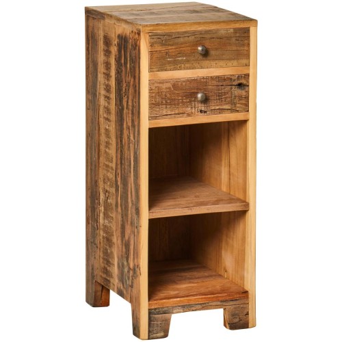 Szafka nocna Ib Laursen z drewna z recyklingu to unikatowy i naturalny mebel do wnętrza, dostępny w Ulica Ceramiczna & Home Design.