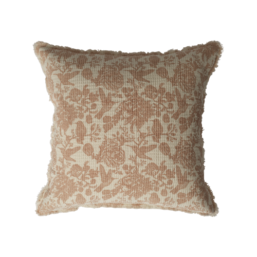 Bawełniana poszewka na poduszkę Agnes marki Affari of Sweden z delikatnym wzorem kwiatów i ptaków w kolorze rust. Stylowy dodatek do wnętrz skandynawskich. Dostępna w Ulica Ceramiczna & Home Design.