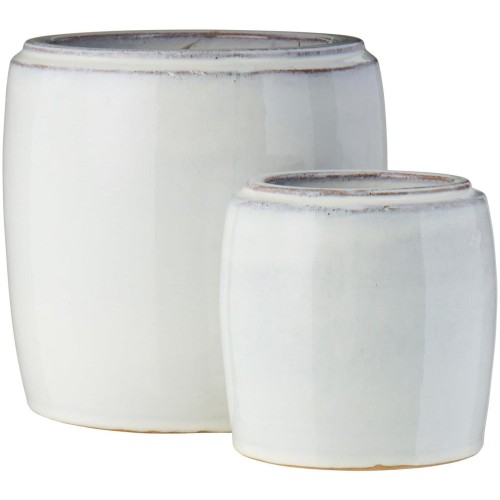 Zestaw donic Saigon Ib Laursen w białym, rustykalnym wykończeniu to elegancki dodatek do wnętrz dostępny w Ulica Ceramiczna & Home Design.