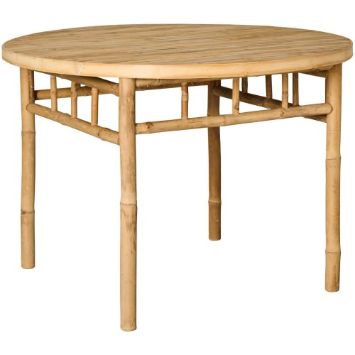 Okrągły stół bambusowy Ib Laursen w naturalnym stylu. Idealny do jadalni lub na zadaszony taras. Dostępny w Ulica Ceramiczna & Home Design.
