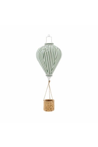 Balon dekoracyjny Pomp Bloomingville MINI w zielone paski to urocza ozdoba do pokoju dziecka dostępna w Ulica Ceramiczna & Home Design.
