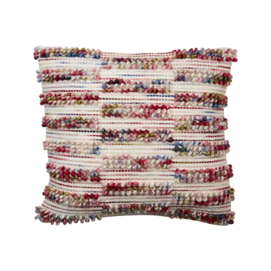 Affari of Sweden - Poszewka na poduszkę Sandra kremowa z kolorowym splotem 50x50cm