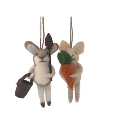 Miljögården - Króliczek wełniany zawieszka 1 SZTUKA DO WYBORU