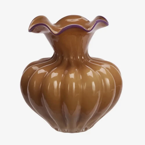 Wazon szklany w kolorze morelowo-beżowym Madam Stoltz dostępny w sklepie Ulica Ceramiczna & Home Design