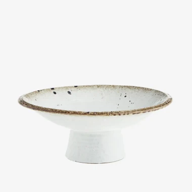 Madam Stoltz - Misa kamionkowa na nóżce w kolorze złmanej bieli z brązem