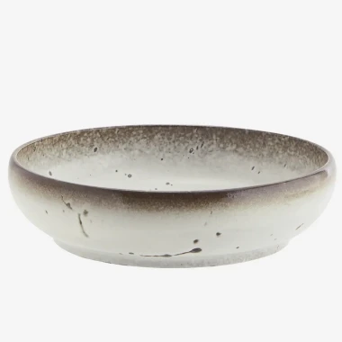 Madam Stoltz - Miska kamionkowa do serwowania w kolorze złamanej bieli i brązu