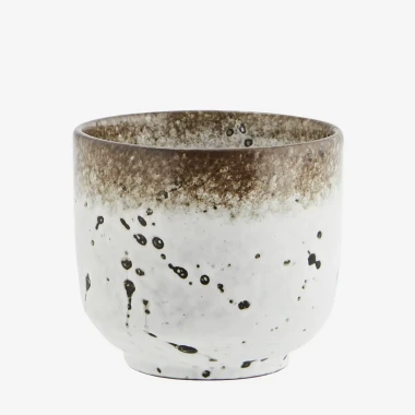 Madam Stoltz - Półmisek kamionkowy owalny  w kolorze złmanej bieli z brązem (1)