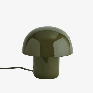 Madam Stoltz - Lampa stołowa emaliowana grzybek w kolorze ciemnej zieleni