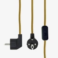 Lampa stołowa Madam Stoltz w kolorze ciemnej musztardy z mosiężnymi detalami to stylowy element oświetlenia, dostępny w Ulica Ceramiczna & Home Design.