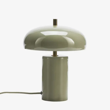 Madam Stoltz - Lampa stołowa emaliowana grzybek w kolorze szałwiowej zieleni