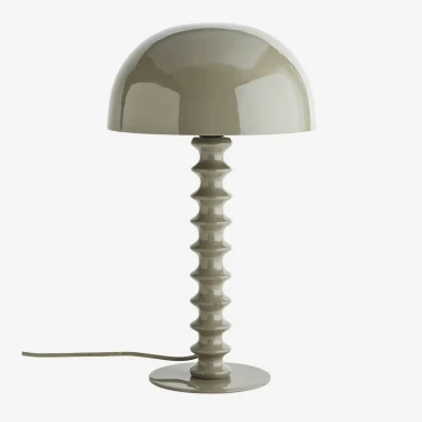 Madam Stoltz - Lampa stołowa grzybek emaliowana w kolorze taupe