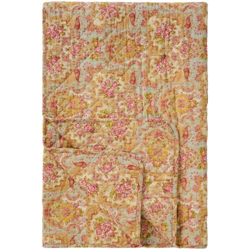 Pikowana narzuta Ib Laursen z wzorem paisley w odcieniu przygaszonego błękitu to stylowy dodatek do wnętrza, dostępny w Ulica Ceramiczna & Home Design.