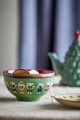 Świąteczne miski ceramiczne Peo Bloomingville z dekoracyjnym motywem myszek-aniołków grających na instrumentach.