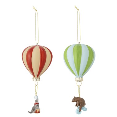 Bloomingville – Zawieszki na choinkę balony z figurkami – zestaw 2 sztuk