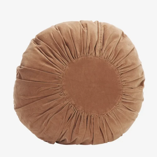 Poduszka dekoracyjna Madam Stoltz 55 cm z bawełnianego aksamitu w kolorze Dusty Peach – przykurzona brzoskwinia.