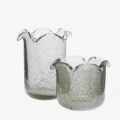 Madam Stoltz – ręcznie dmuchany szklany wazon Frosted Clear 13 × 15 cm.