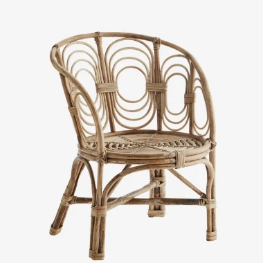 Madam Stoltz – Naturalny fotel bambusowy boho 63 × 60 × 79 cm