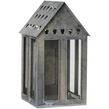 Ib Laursen – Duży lampion metalowy domek z sercami 40,5 cm
