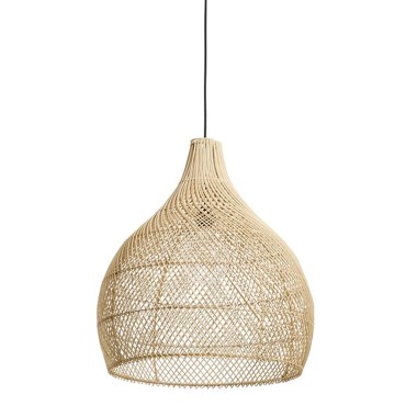 Originalhome - Lampa rattanowa L z zestawu 3 kloszy Bawang