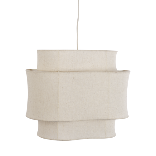 Lampa sufitowa Milla Affari of Sweden z bawełnianym kloszem w naturalnym kolorze, szerokość 38 cm.