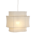 Lampa wisząca Milla z warstwowym kloszem z bawełny do wnętrz skandynawskich, japandi i boho.