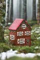 Domek ceramiczny Ib Laursen z dekoracyjnym wiankiem o wysokości 14,6 cm